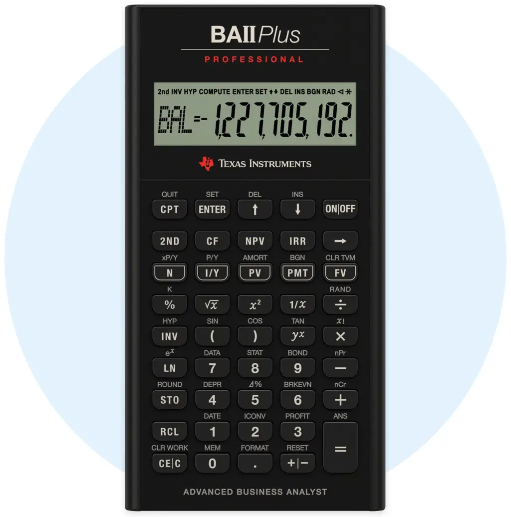 Texas Instruments BA II plus professional calculator image