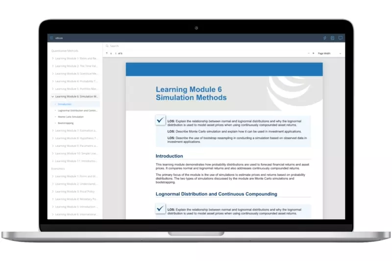 UWorld's CFA Study Guide available on laptop, desktop, mobile, and tablet.