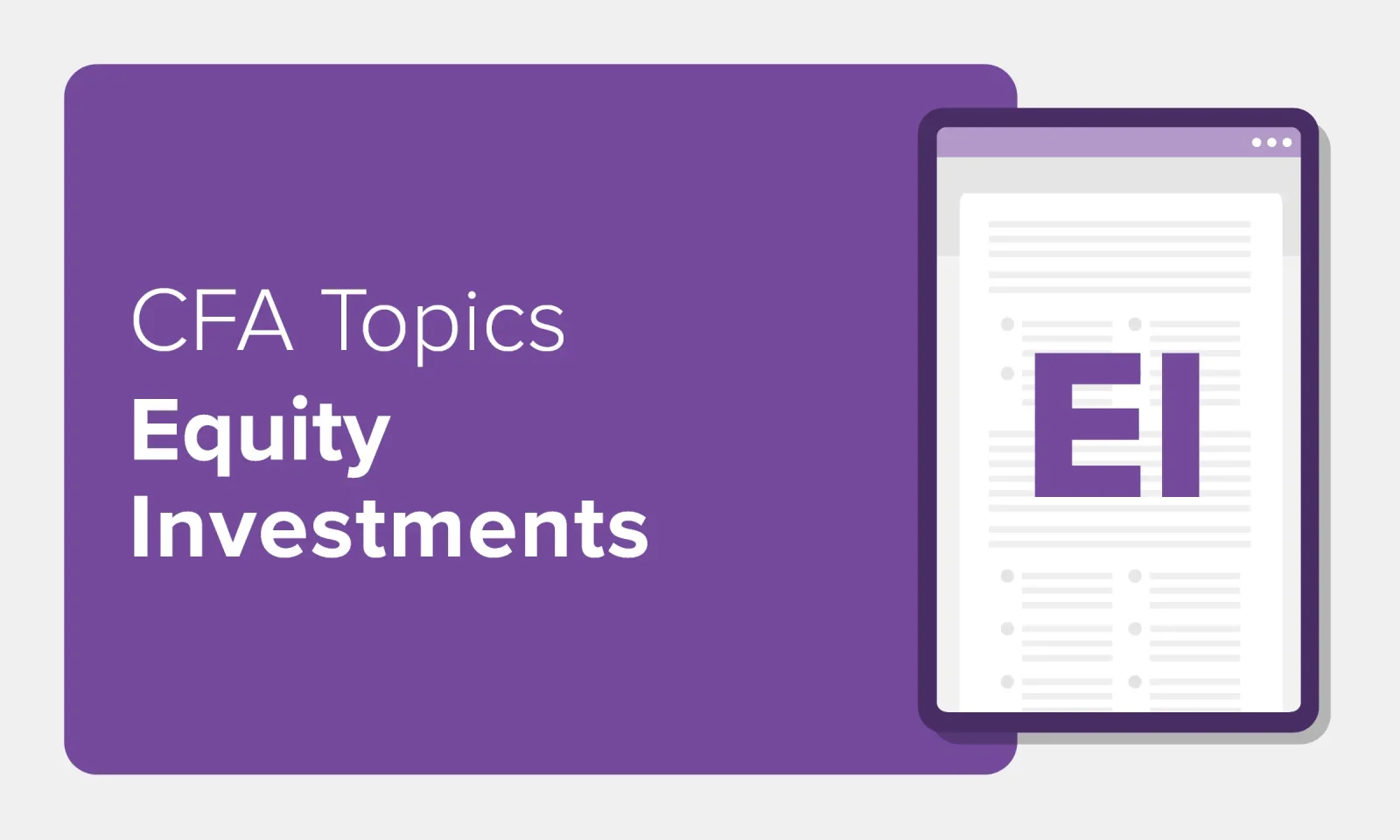CFA Exam Topics Equity Investments