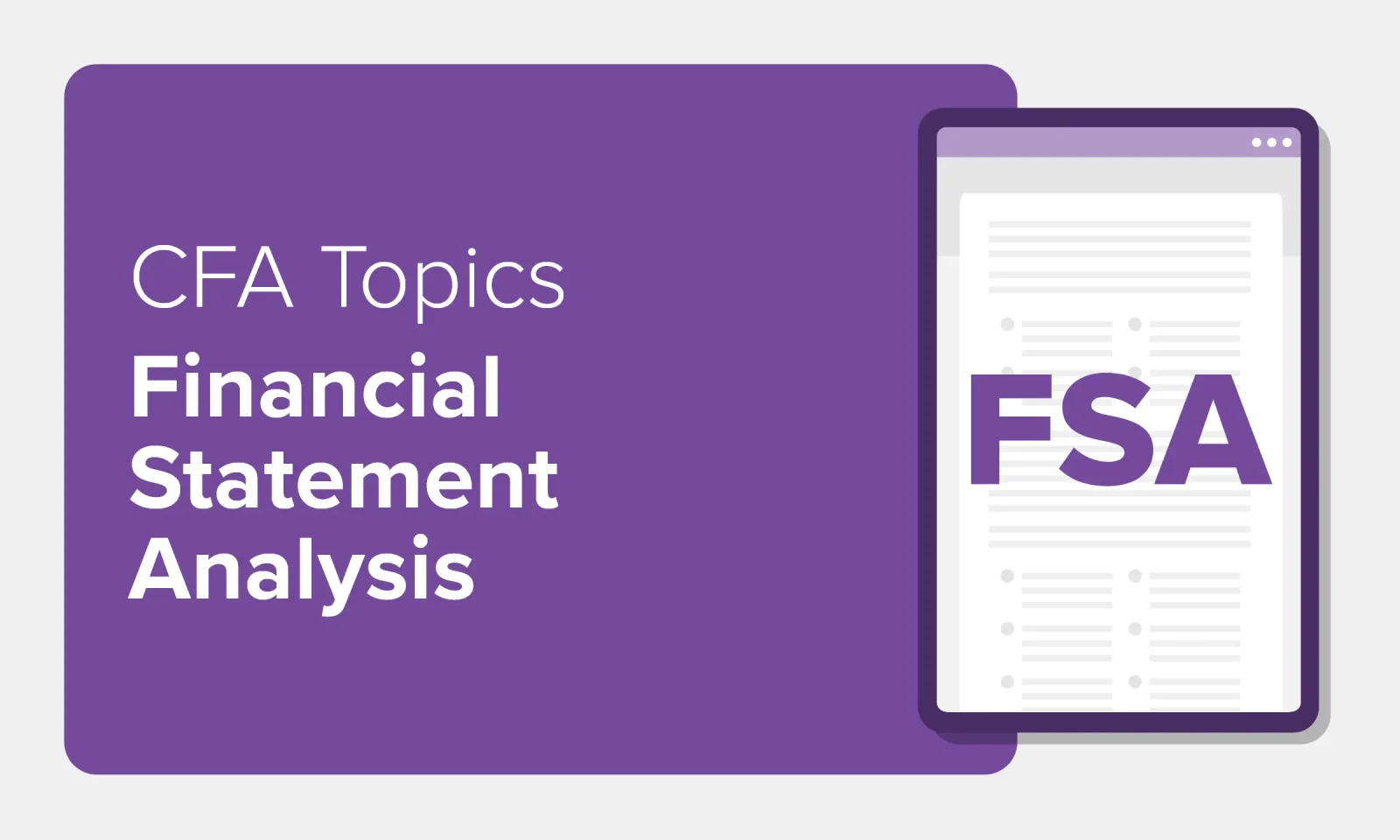 CFA Topics Financial Statement Analysis