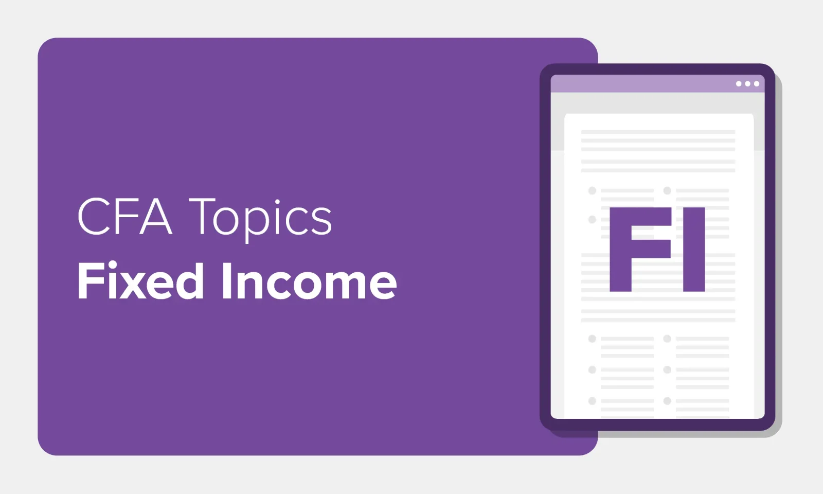 CFA Topics Fixed Income
