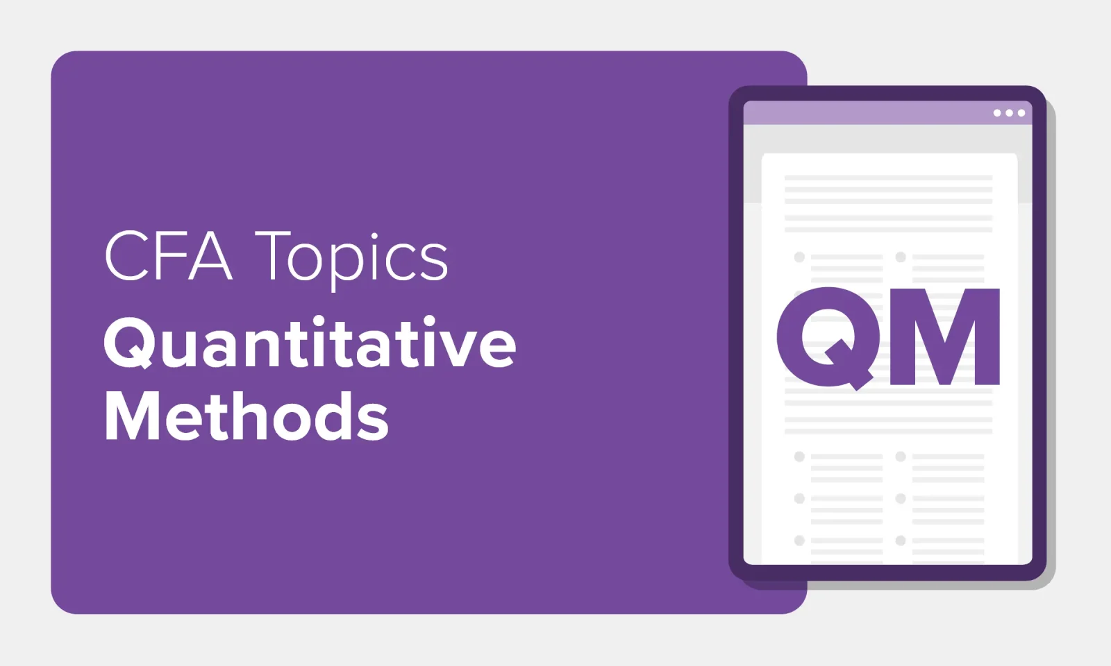 CFA Topics Quantitative Methods