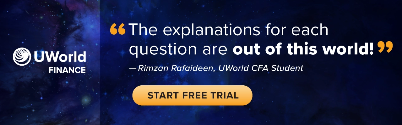 Banner image with testimonial text: 'The explanations for each question are out of this world!' highlighting the high-quality question explanations.