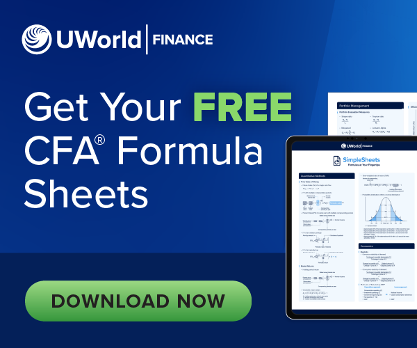 It's Not Cheating if You Carry the Formulas in Your Head – The Ultimate FREE CFA Formula Sheet,' promoting a free resource for mastering CFA formulas.