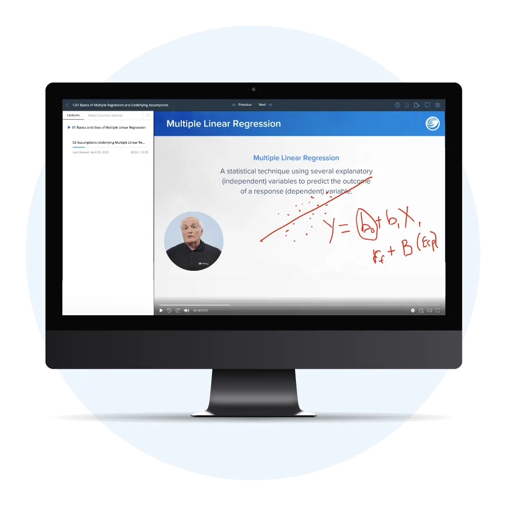 This is an example of UWorld CFA review video lectures, which provide essential information to comprehend complex topics.