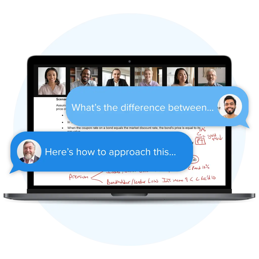 CFA candidate asking questions during a live ExpertConnect Q&A session.