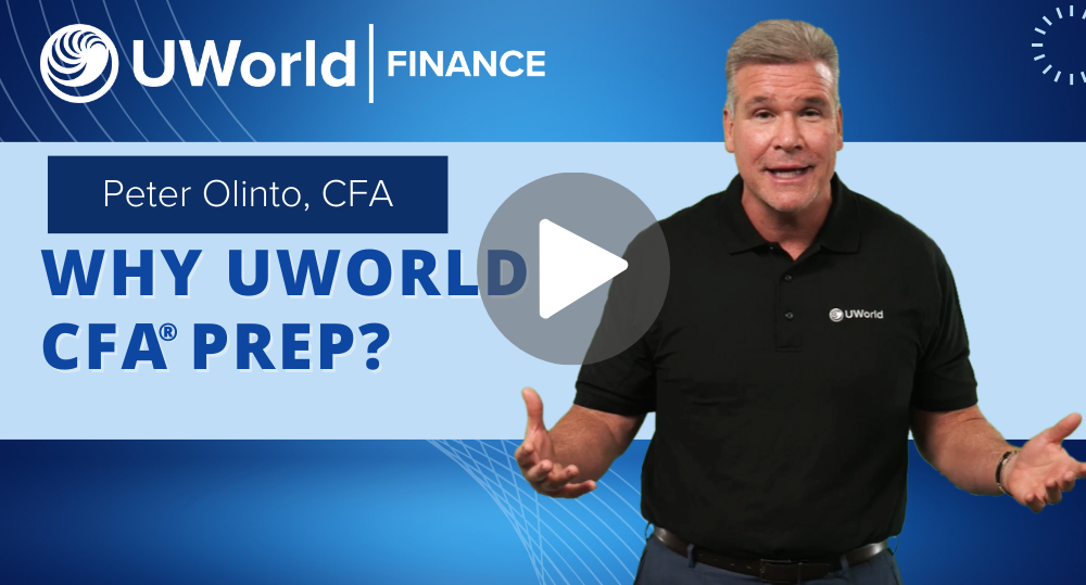 Peter Olinto Talking about why select UWorld to pass the CFA Charter