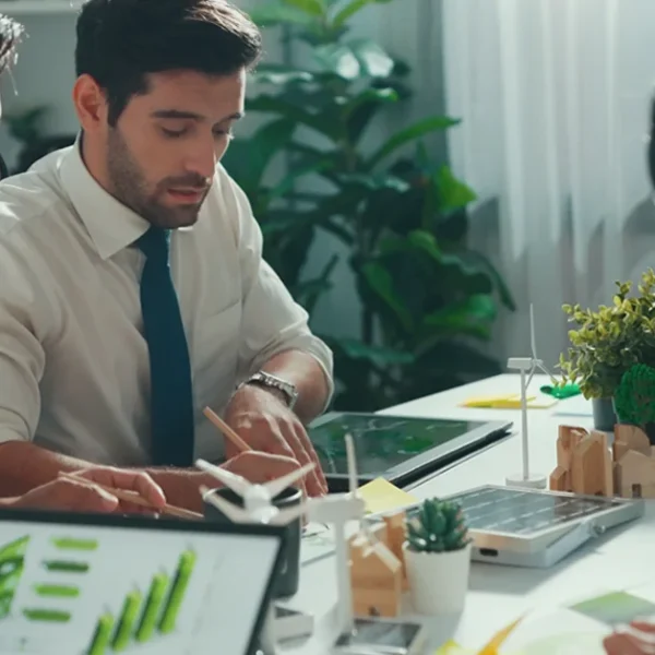 Professionals analyzing practice questions and performance charts, comparing CFA® prep questions to actual CFAI exam difficulty.