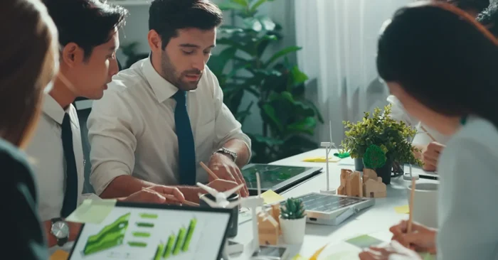 Professionals analyzing practice questions and performance charts, comparing CFA® prep questions to actual CFAI exam difficulty.