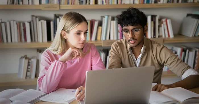 Students reviewing their progress for the CFA Level 1 exam