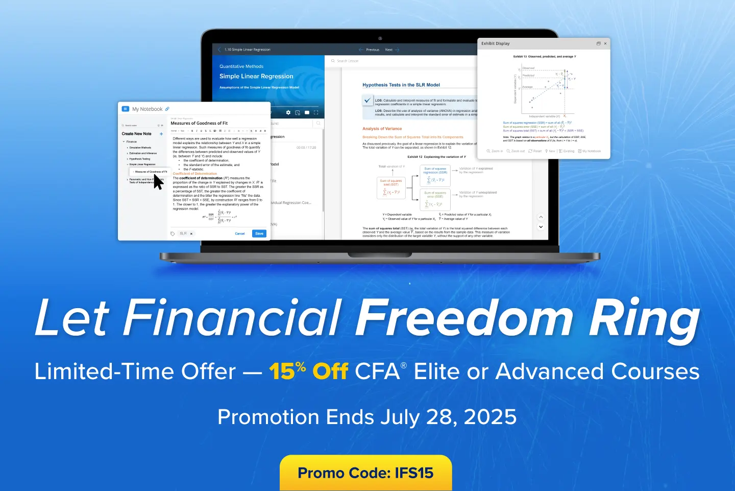 Let Financial Freedom Ring - Limited-Time Offer - 15% Off CFA® Elite or Advanced Courses