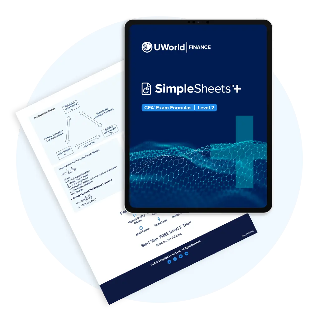 CFA exam formula sheets are excellent supplements to your CFA readings, question banks, and other study materials.
