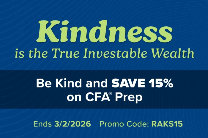 Be Kind and SAVE 15% on CFA® Prep